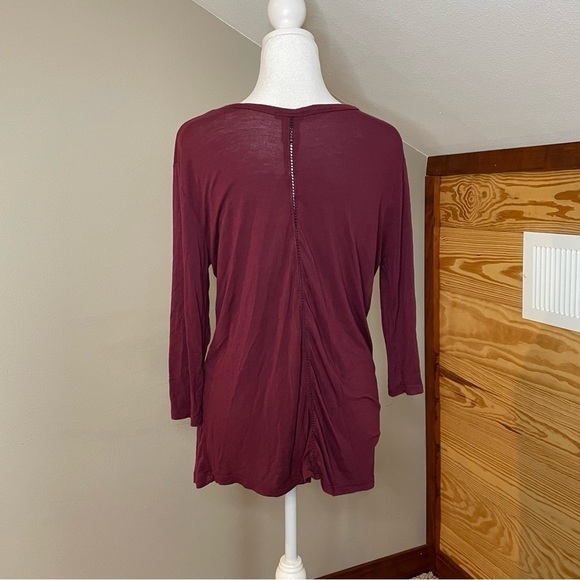 Rue 21 Maroon Cutout Back Top Small - Picture 3 of 8